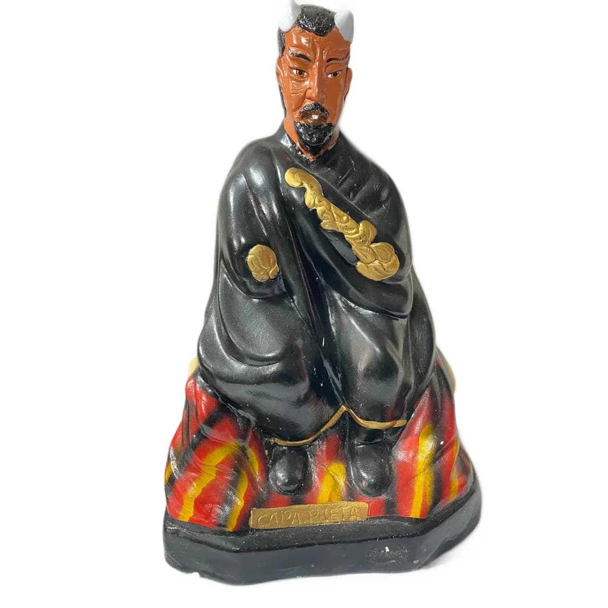 Estatueta Exu Capa Preta Resina 30cm